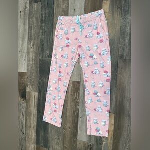 Munki Munki womens pj pants XL drawstring pink macaroon pajamas Lightweight